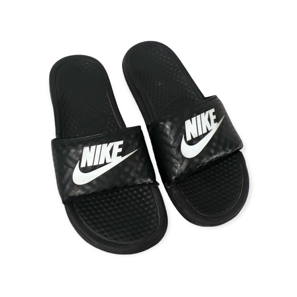 Nike Benassi Jdi Black & White Slides‎ Sandals 343881-011 WOMENS 9 S1-31